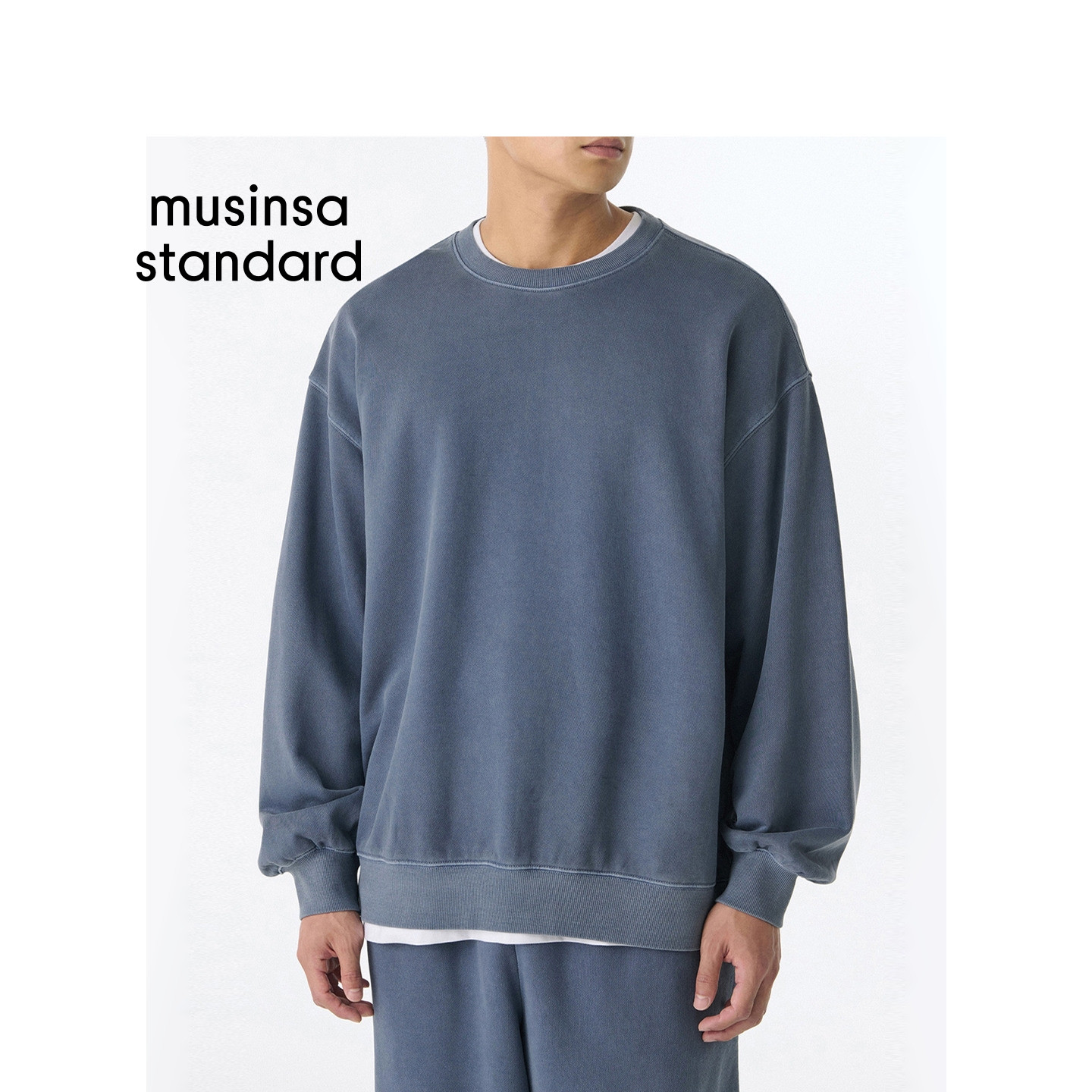 韩国秋冬时尚男士风舒适复古水洗做旧宽松卫衣MUSINSA STANDARD