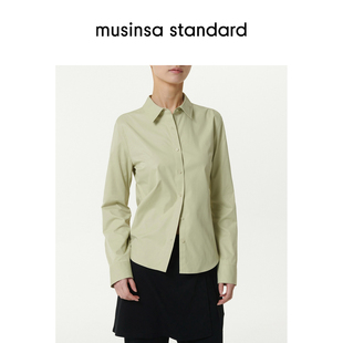 韩国25春季女士时尚通勤简约高智感修身长袖衬衫musinsa standard
