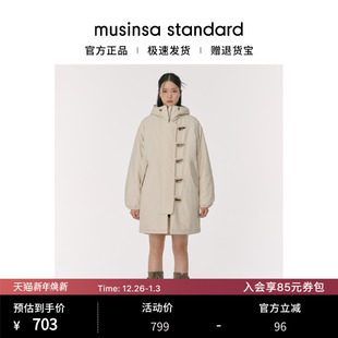 韩国25秋冬女士时尚 standard 休闲连帽中长棉服外套musinsa