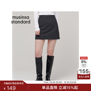 韩国秋冬时尚女士A字裙短裙高腰显瘦通勤半身裙MUSINSA STANDARD