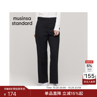 韩国秋冬女士直筒显瘦弹力休闲简约九分西装裤MUSINSA STANDARD