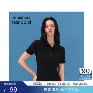 [COOL感C系列]26夏新品女及膝款短袖polo连衣裙MUSINSA STANDARD