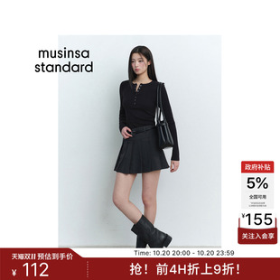 韩国26新品女士时尚休闲日常按扣长袖T恤MUSINSA STANDARD