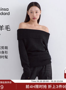 女士春夏一字翻领针织衫毛衣