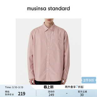 韩国春季男女大码休闲长袖衬衫musinsa standard