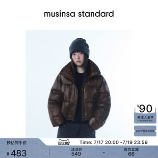 韩国秋冬女士时尚潮流光面蓬松短款填充棉服MUSINSA STANDARD