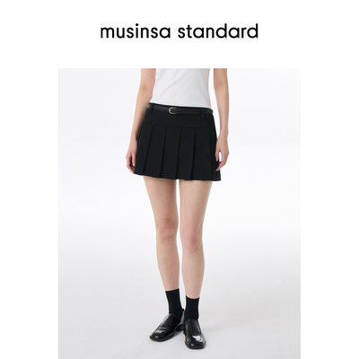 女士秋季低腰褶皱迷你短裤裙百搭