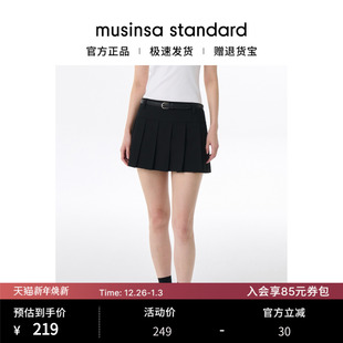 韩国25秋冬女士低腰褶皱甜酷显腿长百褶短裤 standard 裙musinsa