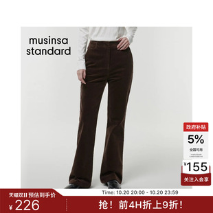 韩国女士复古高腰显瘦灯芯绒西裤微喇长裤MUSINSA STANDARD