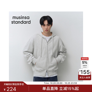韩国26秋冬新品休闲男士宽松连帽拉链卫衣MUSINSA STANDARD
