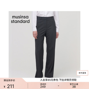 韩国春夏季女士高腰显瘦直筒弹力休闲西装裤MUSINSA STANDARD