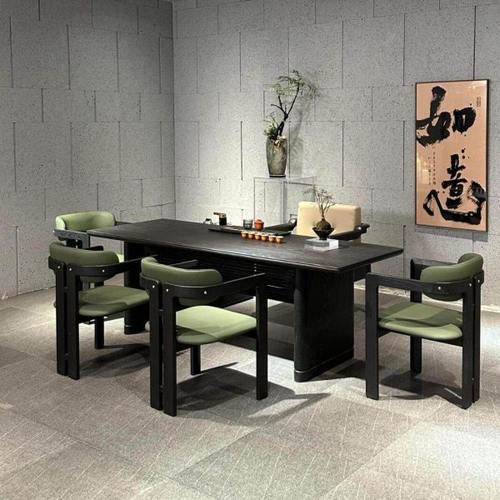 新中式2024新实木款茶桌椅组合办公室现代茶空间禅意风泡茶台定制