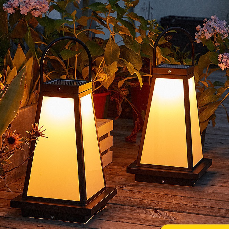 太阳能户外庭院灯家用花园别墅草坪防水装饰灯方形中式景观小夜灯