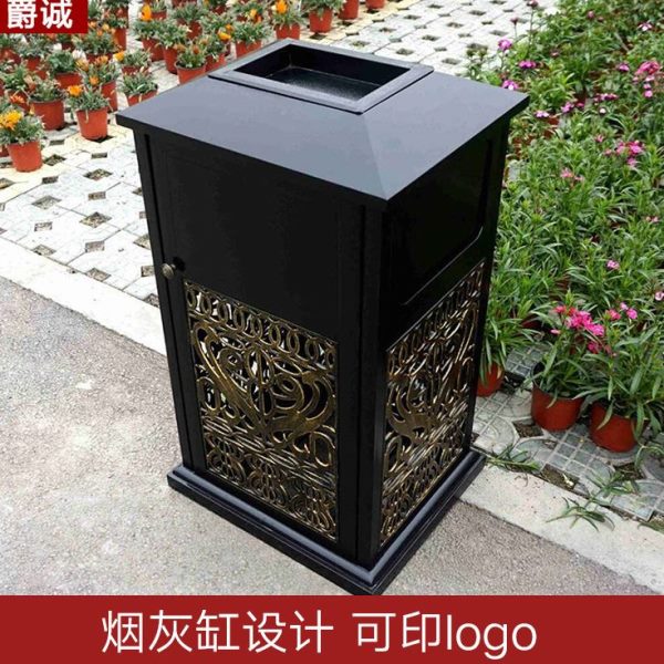 欧式铸铝垃圾筒商业街广场物业室外垃圾桶公园室外别墅铸铁垃圾桶