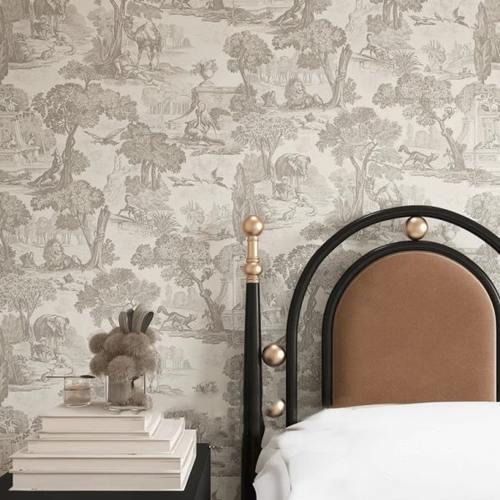 无缝卧室墙布法式电视背景墙壁纸动物复古轻奢客厅沙发墙定制壁画