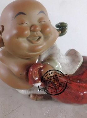 陶瓷工艺品创意摆件如意发大肚佛石湾公仔 家居饰品摆设礼品