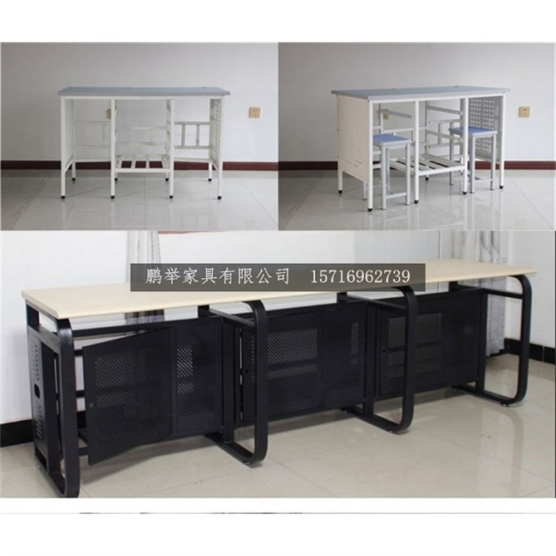 定制学校机房微机室电脑桌培训室电脑桌椅单M人双人办公桌网吧桌
