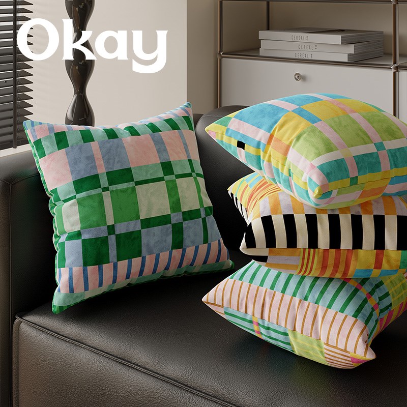 okay幻锦光影简约客厅抱枕套沙发抱枕靠垫办公室腰枕套床头靠背垫