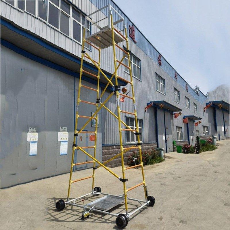 停电施工维护平台绝缘移动登高梯防侧翻接触网检修梯车