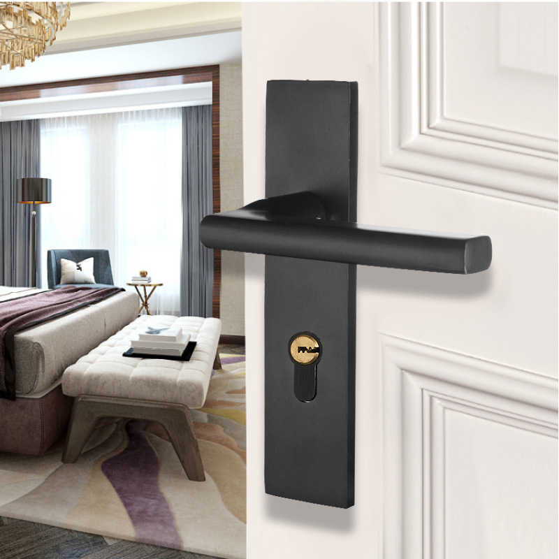 飞球牌 FQ-T800 门锁 卧室房门执手锁黑色木门把手门锁