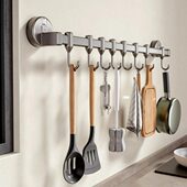 厨房吸盘挂钩强力免打孔勺子锅铲排钩沥水挂架壁挂式 收纳置物钩子