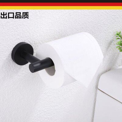 出口德国黑色304不锈钢纸巾架浴室黑色卷纸架卫生间圆形无盖纸架