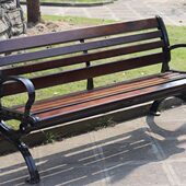 公园椅户外长椅休闲庭院靠背桌椅塑木长条室外凳露天铝合金公共椅