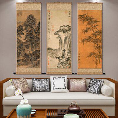 元代清代五代丝绸画丝绢画黄公望挂画装饰画山水仿古画山水国画