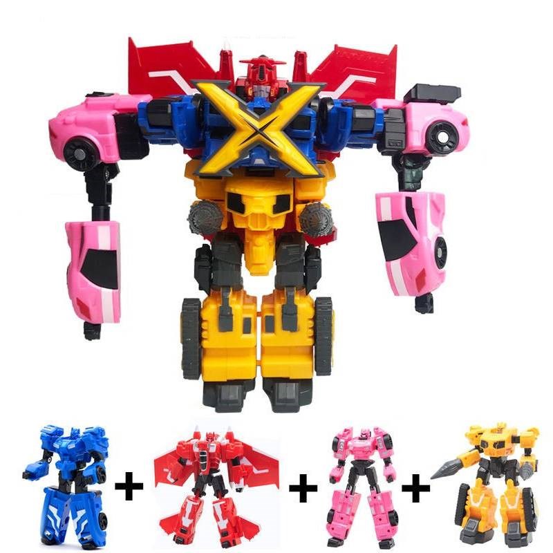 ,迷你特工队玩具x机甲变形机器人汽车弗特男武器创世机合体套装