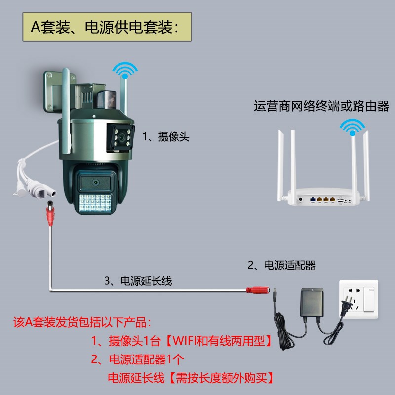 智能无线wifi网络监控摄像头门口室外家用电脑手机远程夜视高清
