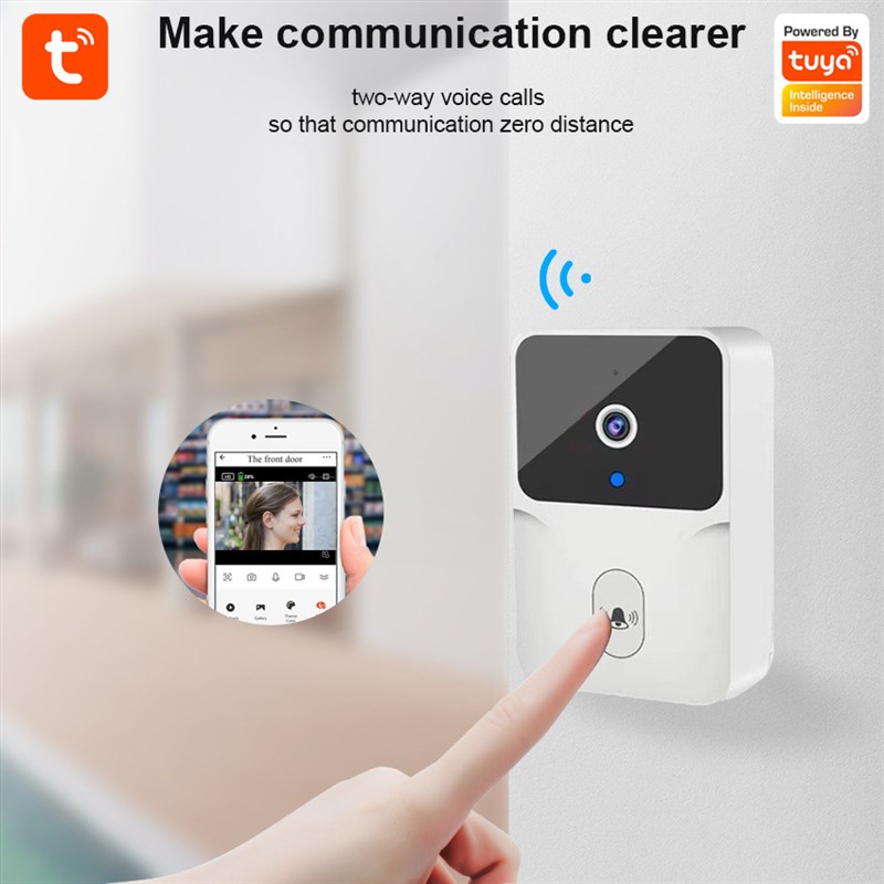 涂鸦wifi智能夜视可视门铃无线远程家用监控影片变声语音门铃对讲