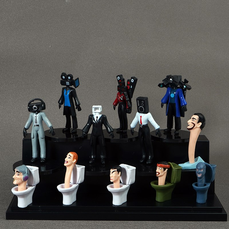 马桶人和监控人的玩具泰坦音响人手办模型玩偶电视人男孩拼装积木