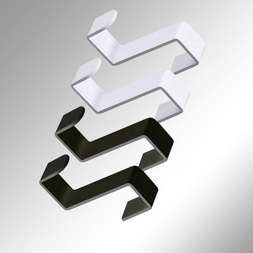 不锈钢免打孔橱i柜门后无痕挂钩z型浴室置物架活动卡扣黑色挂衣钩