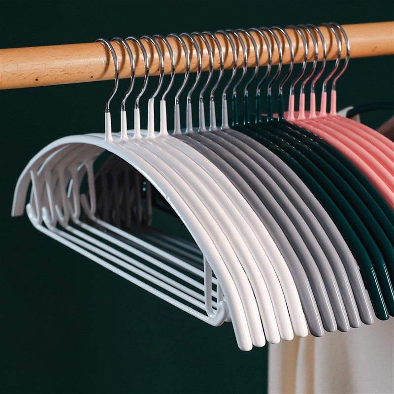 衣架家用挂衣加粗加大纳米浸塑衣架无痕J防肩角挂衣不起包半圆弧