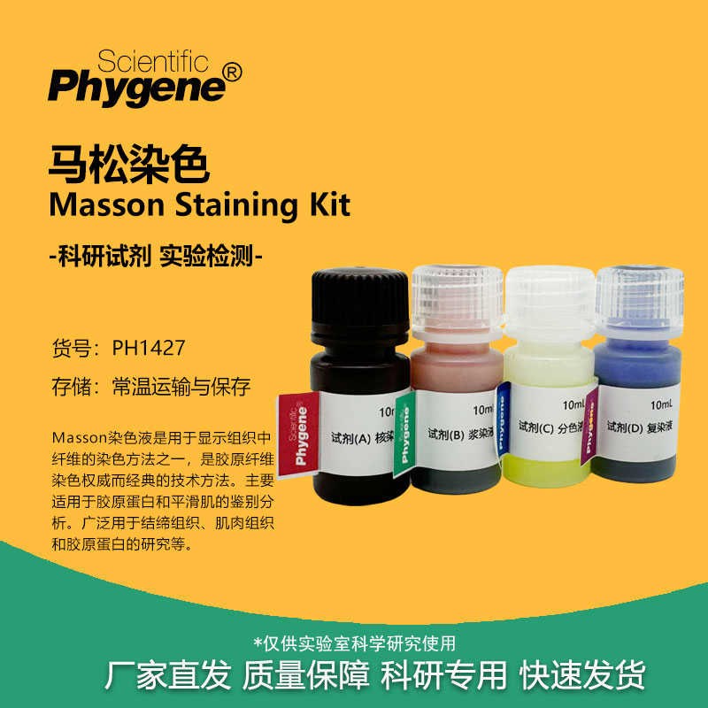 马松染色试剂盒 410mL Masson溶液马松三色染色 PH1427 PHYGENE