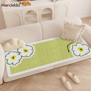 满得达奶油风沙发垫硅胶多尼尔四季通用一片式直排夏季防滑坐垫