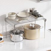 304不锈钢微波炉架子厨房置物架台面烤箱收纳架储物架橱柜分层架