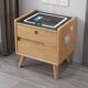 全实木智能床头柜简约现代环保油漆床头柜无线充电多功能收纳柜子