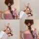 本色花 高级感泡泡辫发绳直条编发盘发器女 珍珠花朵电话线发圈