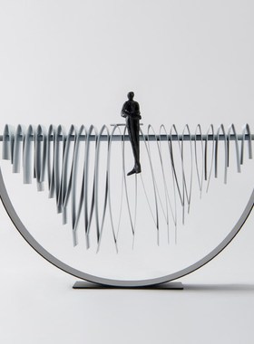 创意金属人物摆件现代客厅玄关卧室酒店雕塑摆设样板房设计师装饰