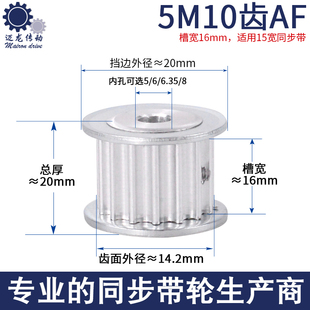 频宽10 20皮带轮 K型同步轮内孔58mm 铝合金同步带轮5M10齿AF