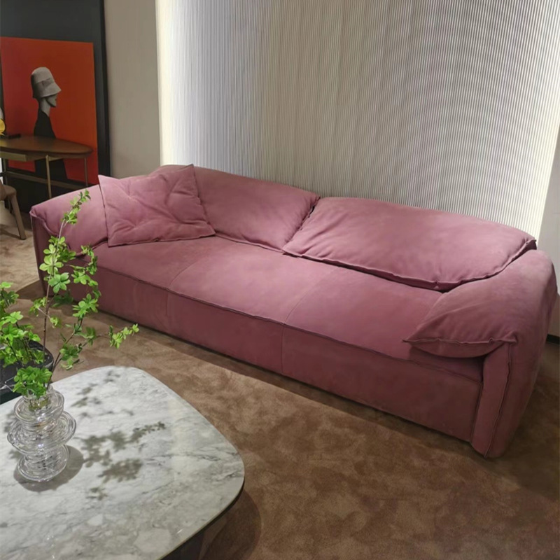 意式极简baxter大象耳朵沙发小户型磨砂布羽绒科技布直排家具