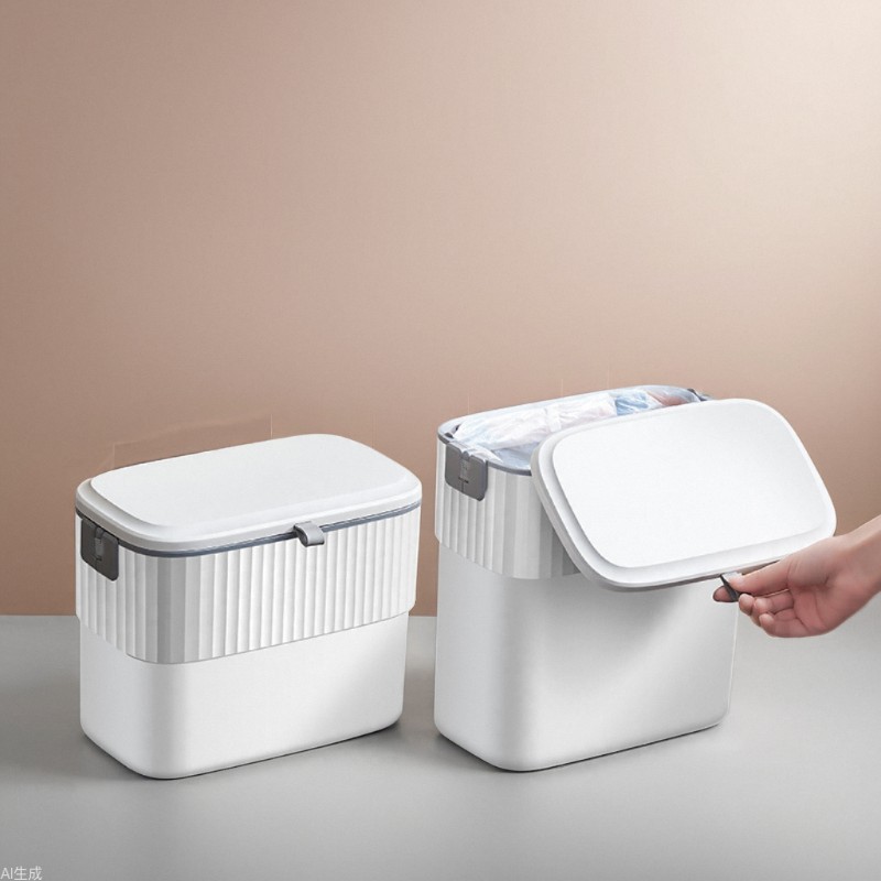 垃圾桶家用厕所卫生间自动打包带盖客厅收纳桶厨房圾垃桶壁挂式