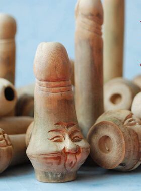 文玩竹雕把件 命之源/手工创意案头小摆件远古崇拜送闺蜜礼物