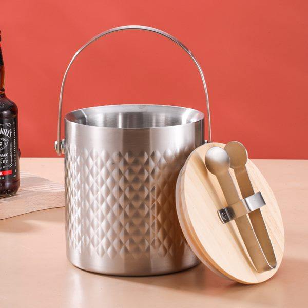 德国双层不锈钢冰桶商用酒吧ktv香槟桶冰块储存桶放扎啤酒冰粒桶