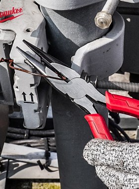 米沃奇milwaukee进口尖嘴钳8英寸尖头钳子多功能电工钳工业级