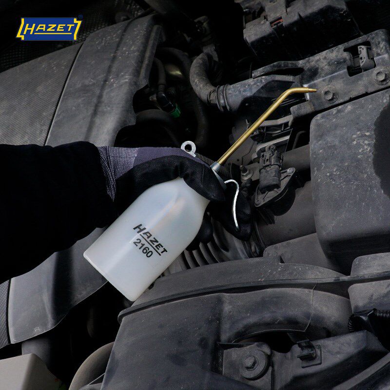 德国进口HAZET汽修工具2160专用长嘴机油壶0.2升手动润滑油加注器