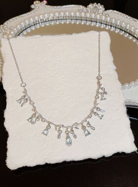 小众设计不规则锁骨链o饰品气质超仙水滴项链女轻奢高级感项饰