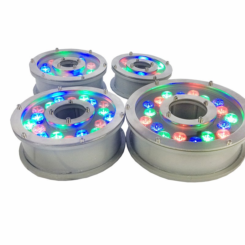 跨境6W9W12W18W外控七彩喷泉灯 户外景观LPED防水水底灯水池灯