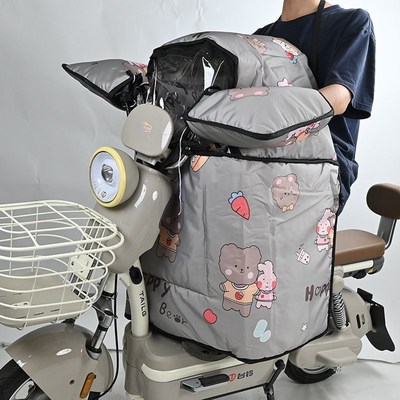 电动车挡风被亲子款分体t双面防水前置儿童座椅挡风被冬季儿童保